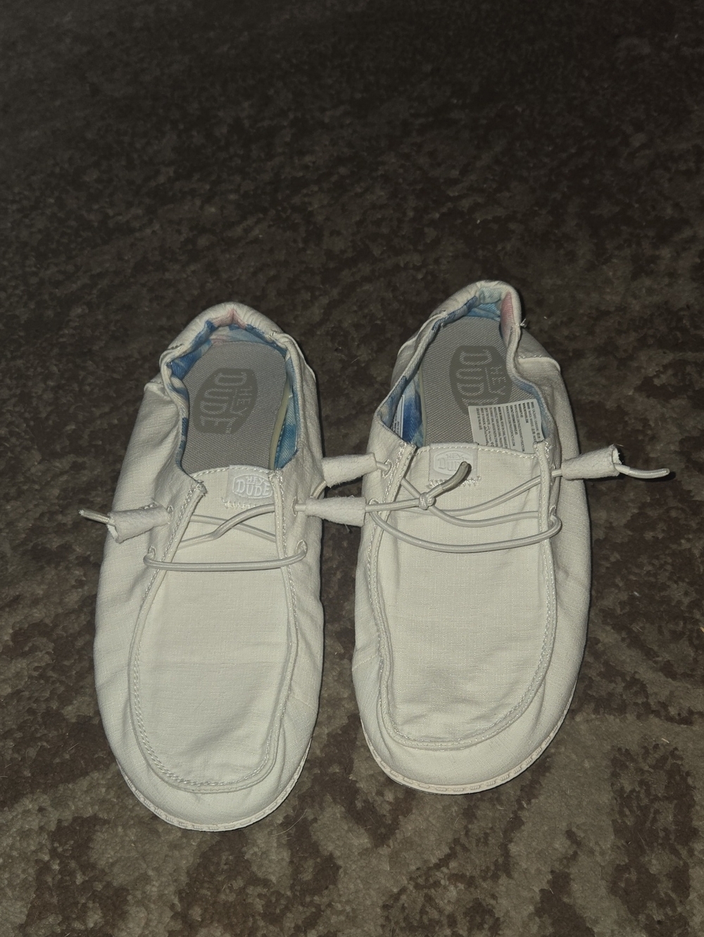 Hey Dude Womens White Slip-On Casual Loafers
